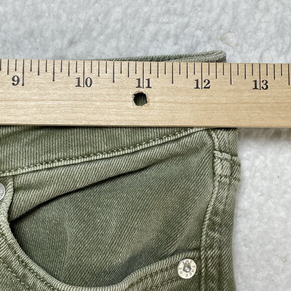 We The Free Jeans Womens Sz 26 Green Mid Rise Raw Hem Ankle Jeans 25x26 - Picture 6 of 13